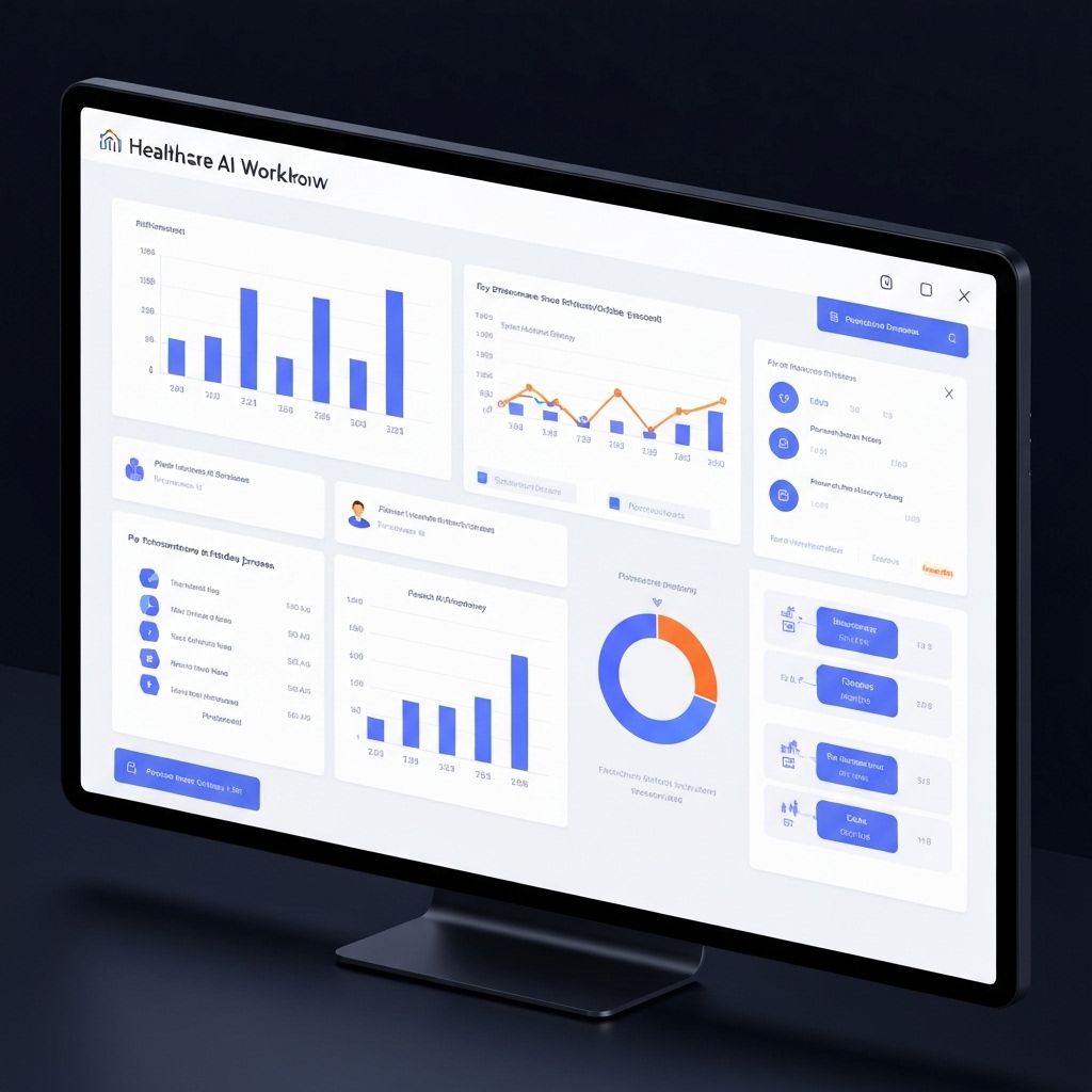 Healthcare AI workflow dashboard on a screen