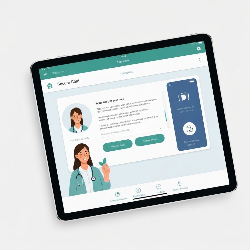 Telehealth platform interface on a laptop