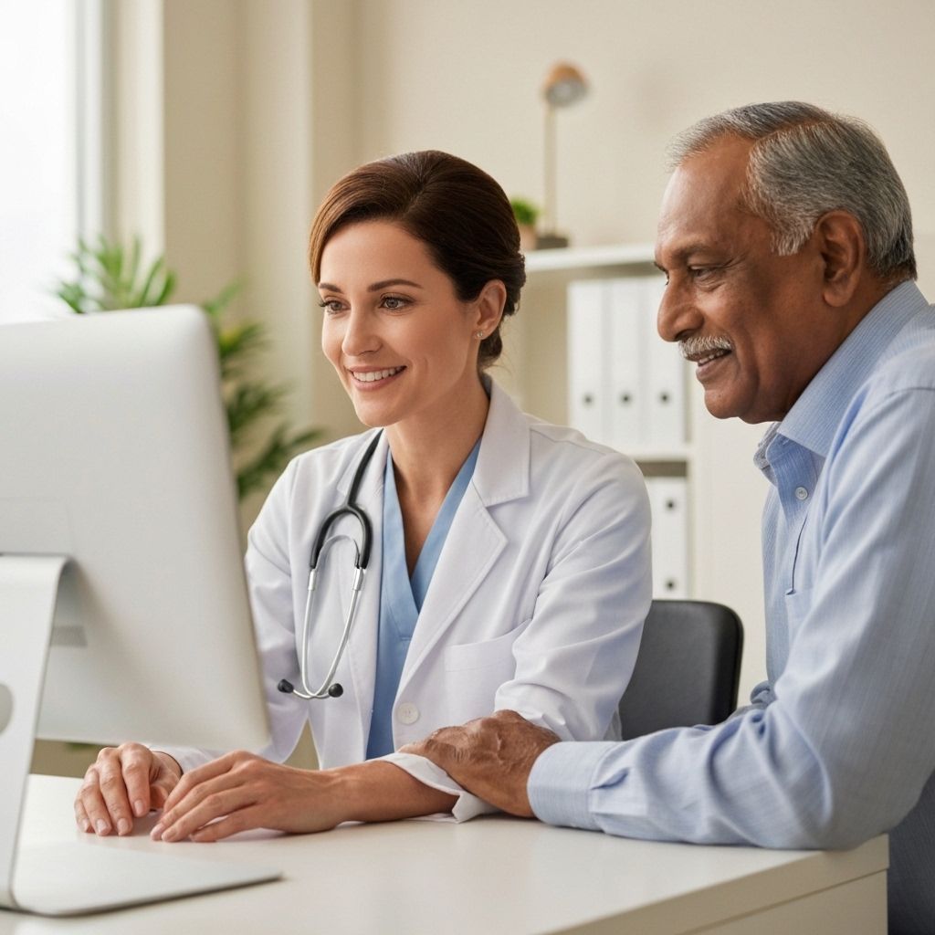 Telehealth video consultation between a doctor and a patient